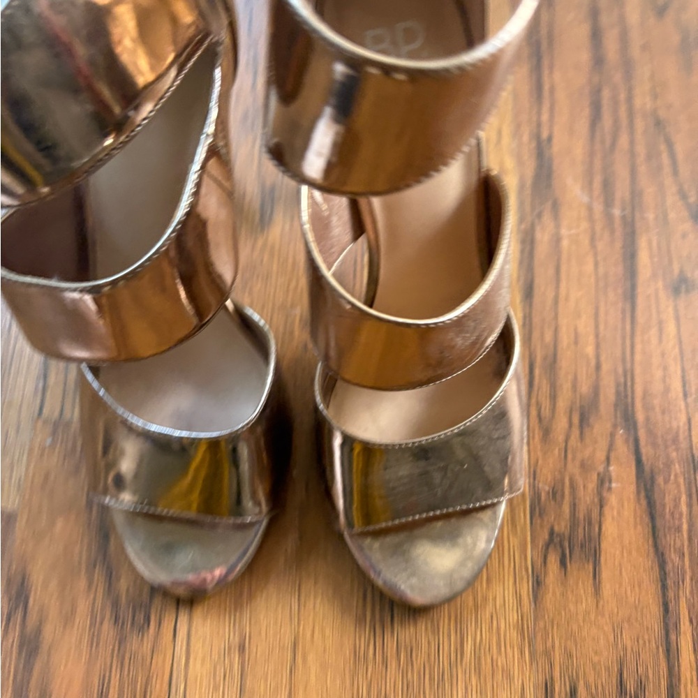 BP Gold Heels with Sleek Straps
